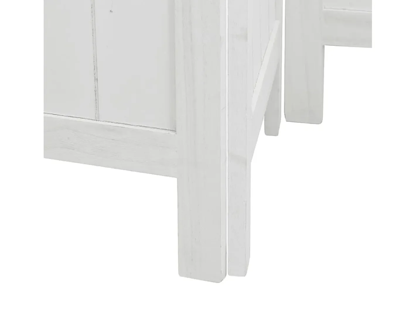 New Tabique divisorio de 5 paneles en madera maciza de paulownia blanca Blanco