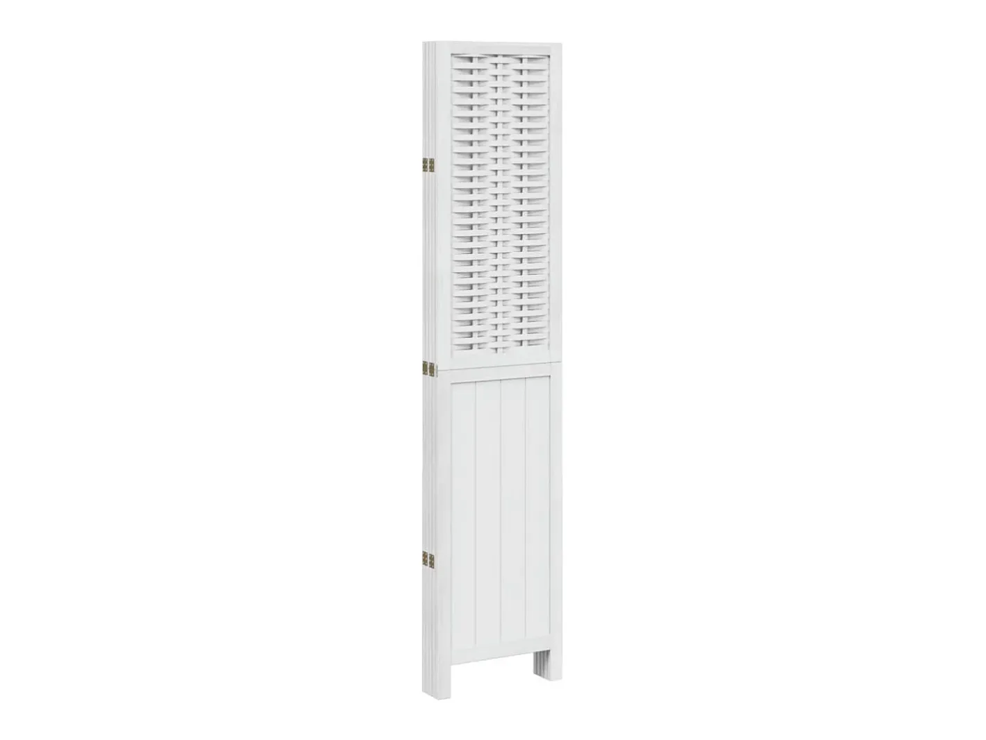 New Tabique divisorio de 5 paneles en madera maciza de paulownia blanca Blanco