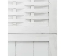 New Tabique divisorio de 5 paneles en madera maciza de paulownia blanca Blanco