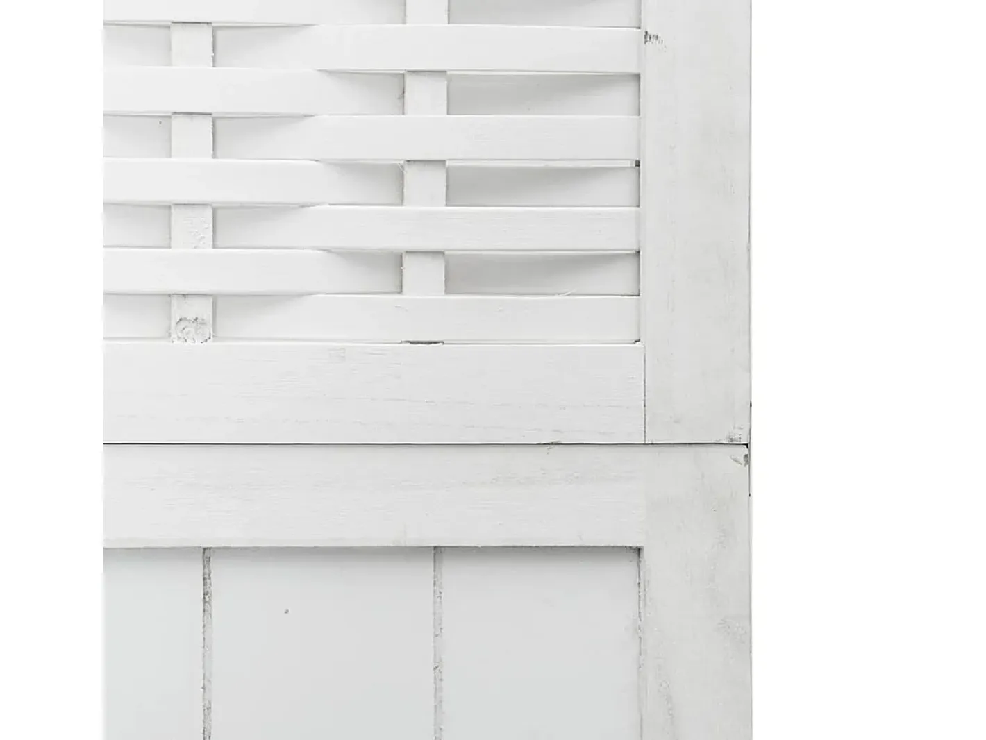 New Tabique divisorio de 5 paneles en madera maciza de paulownia blanca Blanco