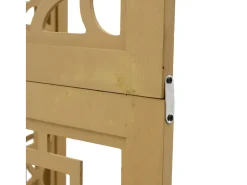 Biombo-Tabique divisorio de 5 paneles en madera maciza de paulownia marrón Marru00f3n