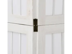 Tabique divisorio de 4 paneles en madera maciza de paulownia blanca Blanco New