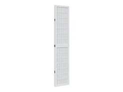 Tabique divisorio de 4 paneles en madera maciza de paulownia blanca Blanco New