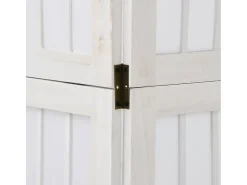 Best Tabique divisorio de 4 paneles en madera maciza de paulownia blanca Blanco