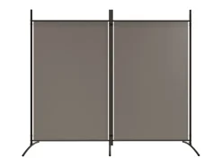 Tabique divisorio de 2 paneles Antracita 175x180 cm Tejido Gris Discount