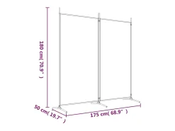 Tabique divisorio de 2 paneles Antracita 175x180 cm Tejido Gris Discount