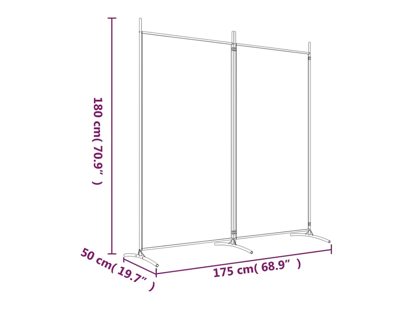 Tabique divisorio de 2 paneles Antracita 175x180 cm Tejido Gris Discount
