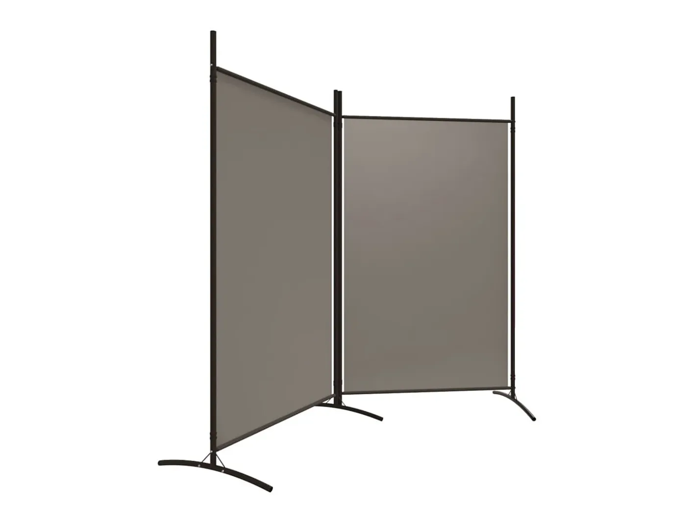 Tabique divisorio de 2 paneles Antracita 175x180 cm Tejido Gris Discount
