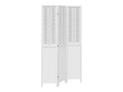 Tabique divisorio de 3 paneles en madera maciza de paulownia blanca Blanco Sale