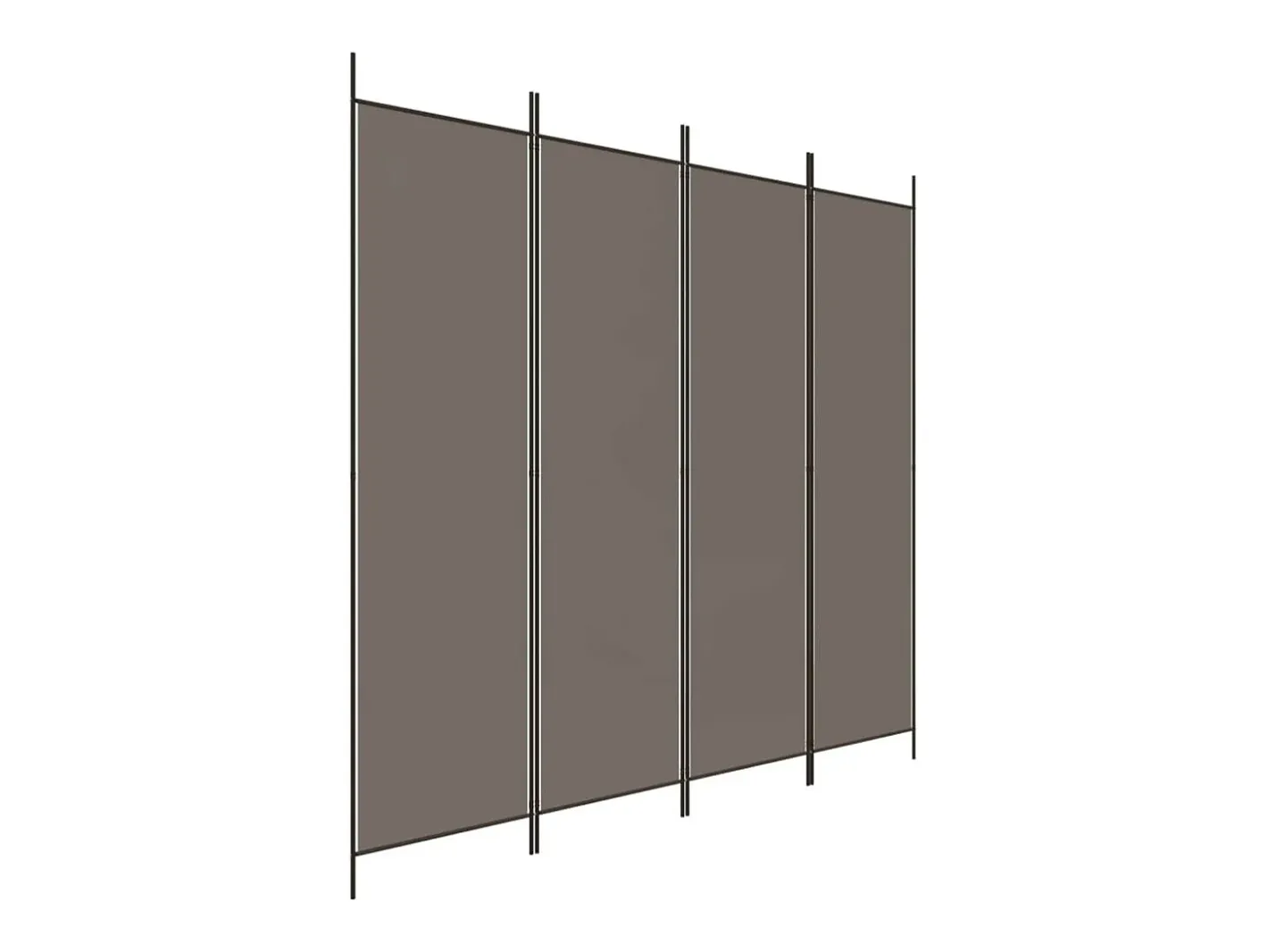 Biombo-Tabique divisorio de 4 paneles Antracita 200x200 cm Tejido Gris