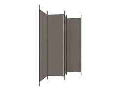 Biombo-Tabique divisorio de 4 paneles Antracita 200x200 cm Tejido Gris