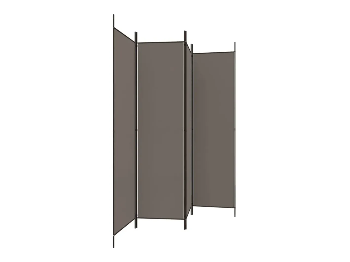 Biombo-Tabique divisorio de 4 paneles Antracita 200x200 cm Tejido Gris