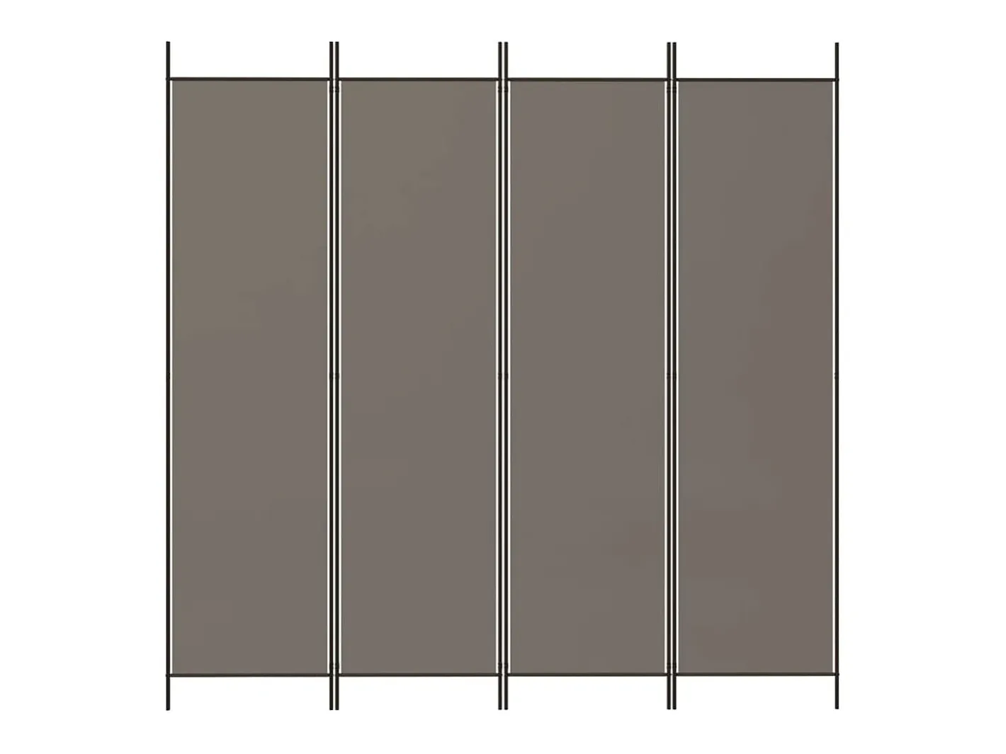 Biombo-Tabique divisorio de 4 paneles Antracita 200x200 cm Tejido Gris