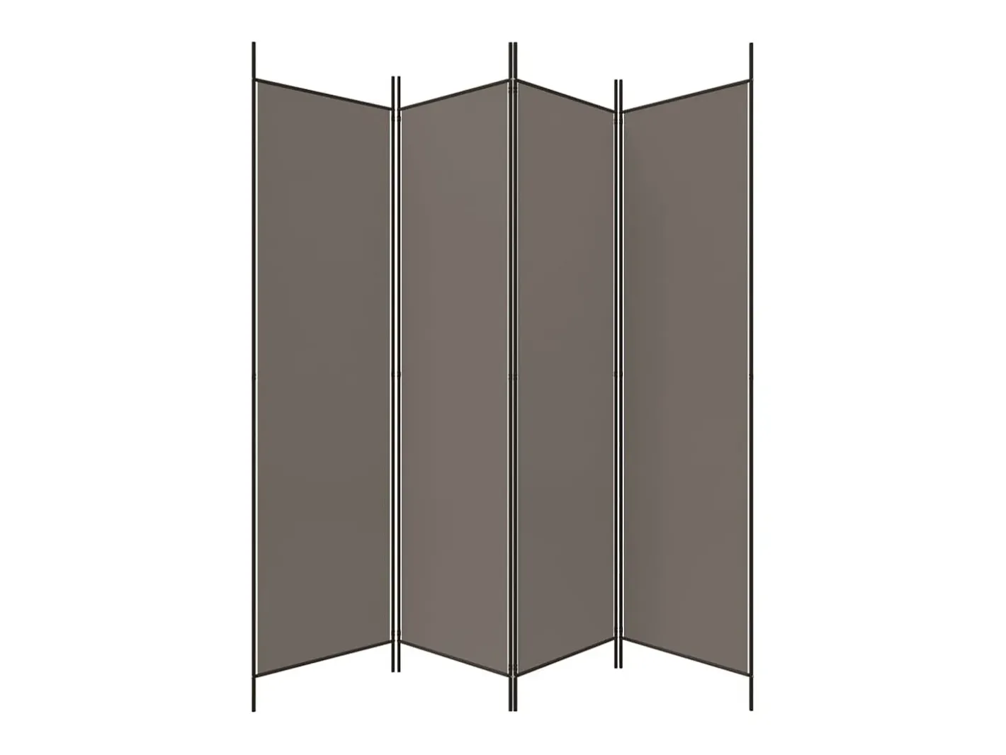 Biombo-Tabique divisorio de 4 paneles Antracita 200x200 cm Tejido Gris