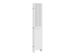 Tabique divisorio de 6 paneles en madera maciza de paulownia blanca Blanco
