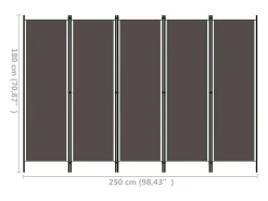 Hot Tabique divisorio de 5 paneles Antracita 250x180 cm Gris