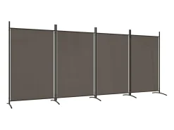 Tabique divisorio de 4 paneles Antracita 346x180 cm Tejido Gris Hot