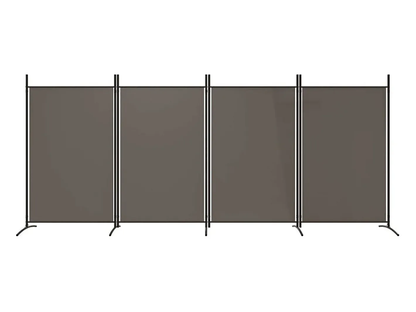 Tabique divisorio de 4 paneles Antracita 346x180 cm Tejido Gris Hot