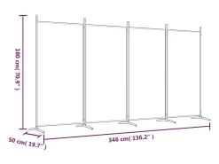 Tabique divisorio de 4 paneles Antracita 346x180 cm Tejido Gris Hot