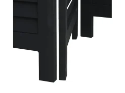 Tabique divisorio de 6 paneles en madera maciza de paulownia negra Negro Outlet