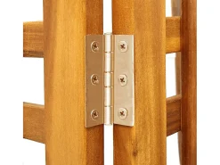 Biombo-Tabique divisorio de 3 paneles 121x2x170 cm Madera de acacia Marru00f3n