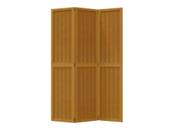 Tabique divisorio de 3 paneles en madera maciza de paulownia marrón Marru00f3n Hot