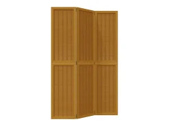 Tabique divisorio de 3 paneles en madera maciza de paulownia marrón Marru00f3n Hot