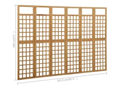 Online Tabique divisorio de 6 paneles/celosía de madera maciza de abeto Marru00f3n