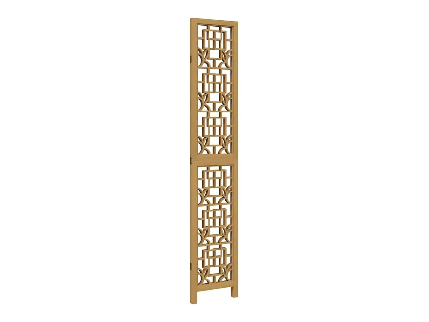 Tabique divisorio de 3 paneles en madera maciza de paulownia marrón Marru00f3n Outlet