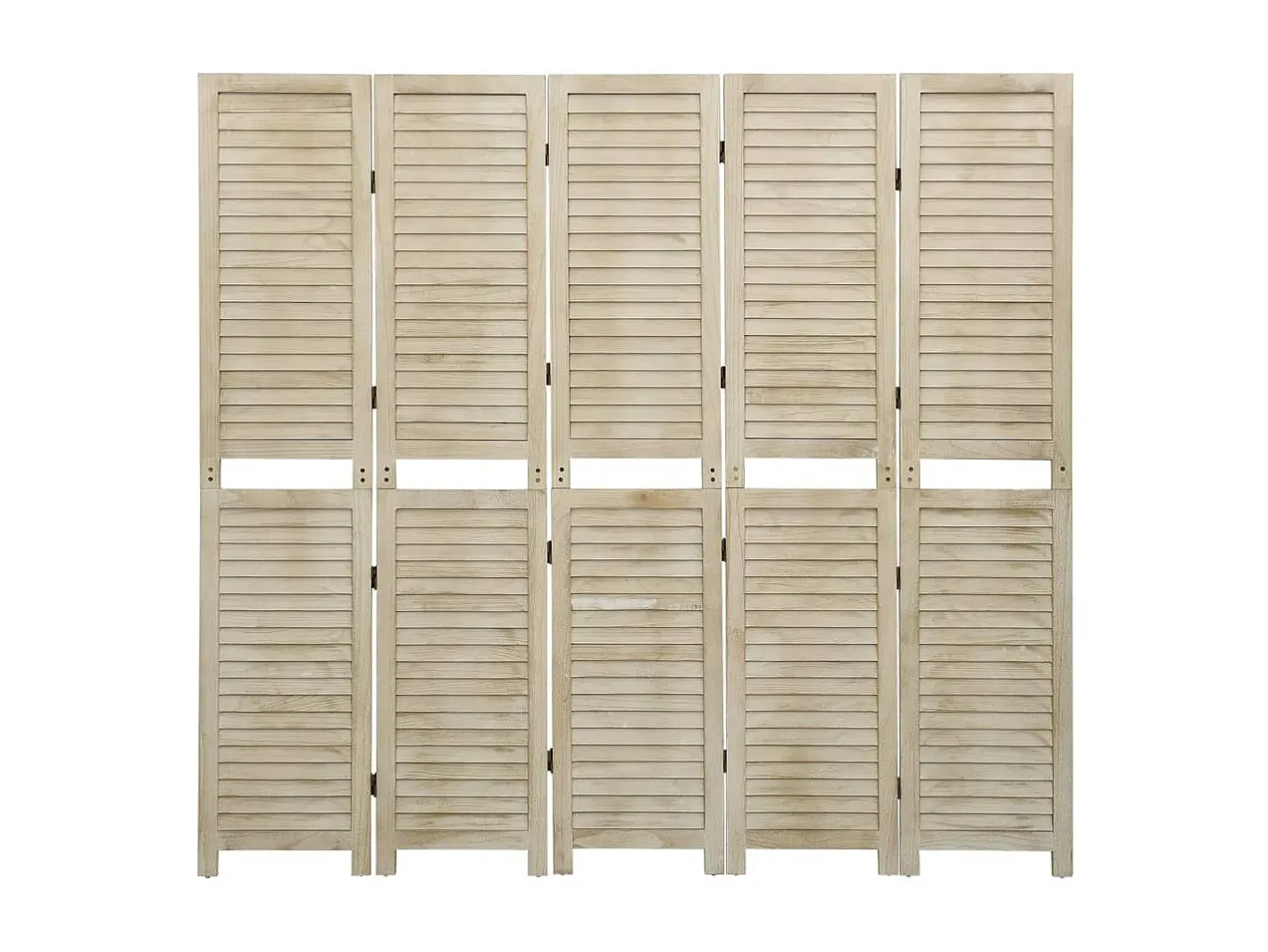 Tabique divisorio de 5 paneles 175x165 cm madera de paulownia Marru00f3n Clearance