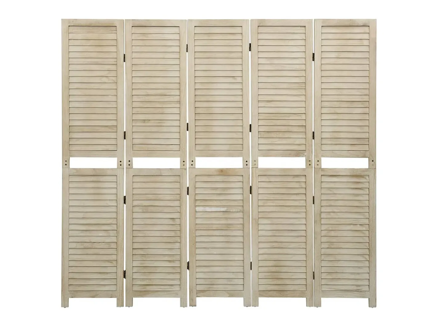 Tabique divisorio de 5 paneles 175x165 cm madera de paulownia Marru00f3n Clearance