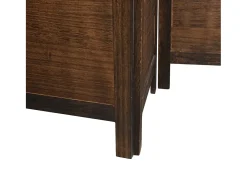 Tabique divisorio de 4 paneles de paulownia maciza en color marrón oscuro Marru00f3n Discount