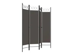 Biombo-Tabique divisorio de 4 paneles color antracita 160 x 180 cm Gris