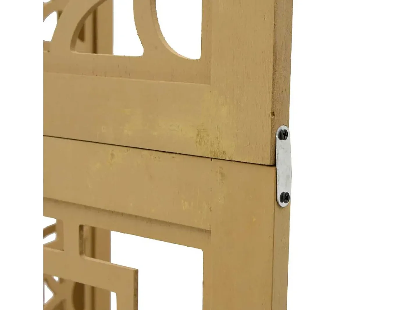 Outlet Tabique divisorio de 4 paneles en madera maciza de paulownia marrón Marru00f3n