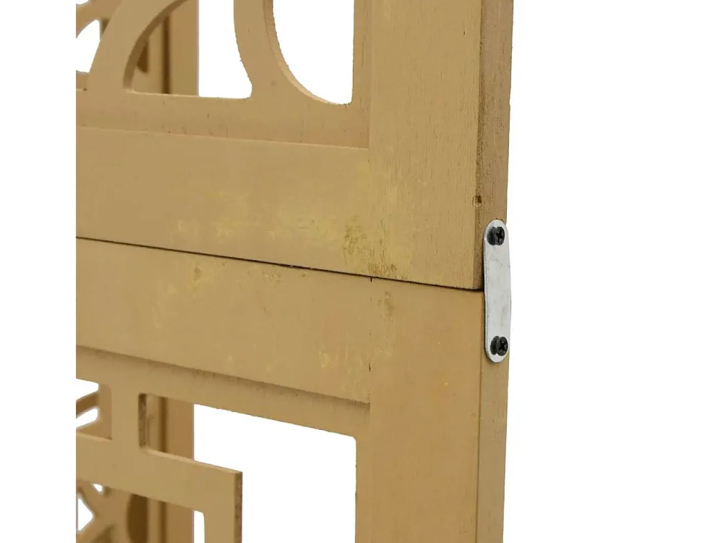 Biombo-Tabique divisorio de 5 paneles en madera maciza de paulownia marrón Marru00f3n