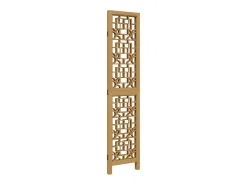 Tabique divisorio de 3 paneles en madera maciza de paulownia marrón Marru00f3n Outlet