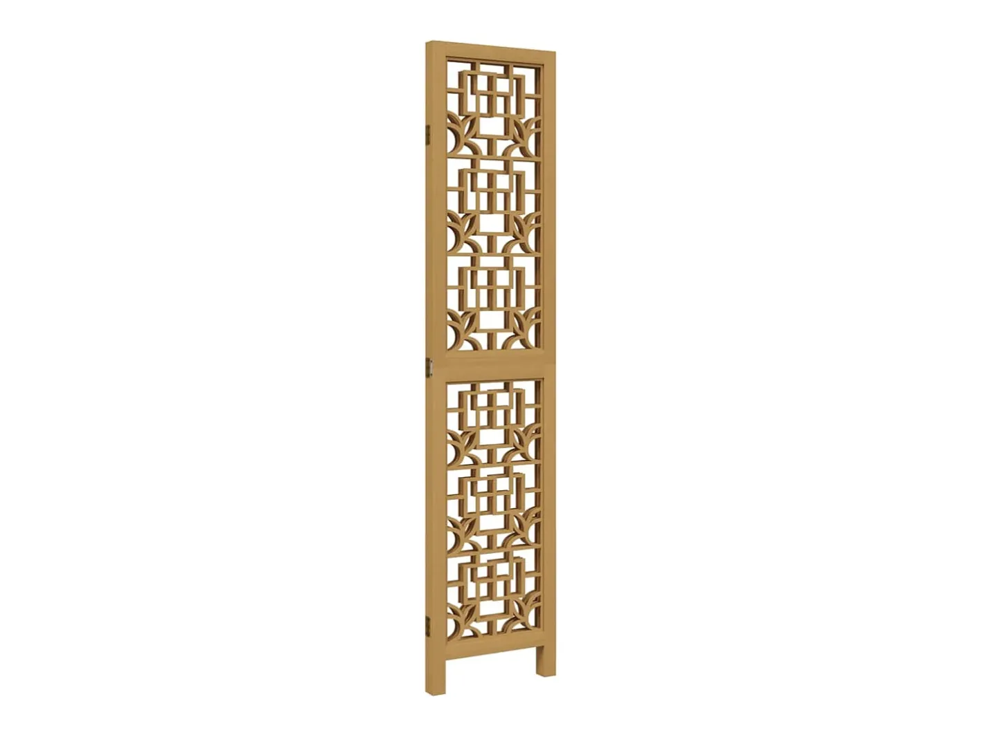 Tabique divisorio de 3 paneles en madera maciza de paulownia marrón Marru00f3n Outlet