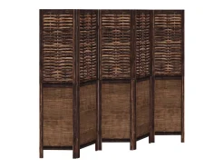 Best Tabique divisorio de 5 paneles en marrón oscuro fabricado en paulownia maciza Marru00f3n