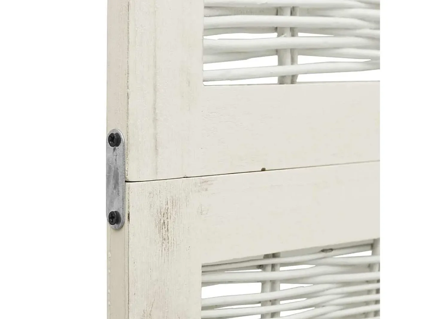 Discount Tabique divisorio de 3 paneles en madera maciza de paulownia blanca Blanco