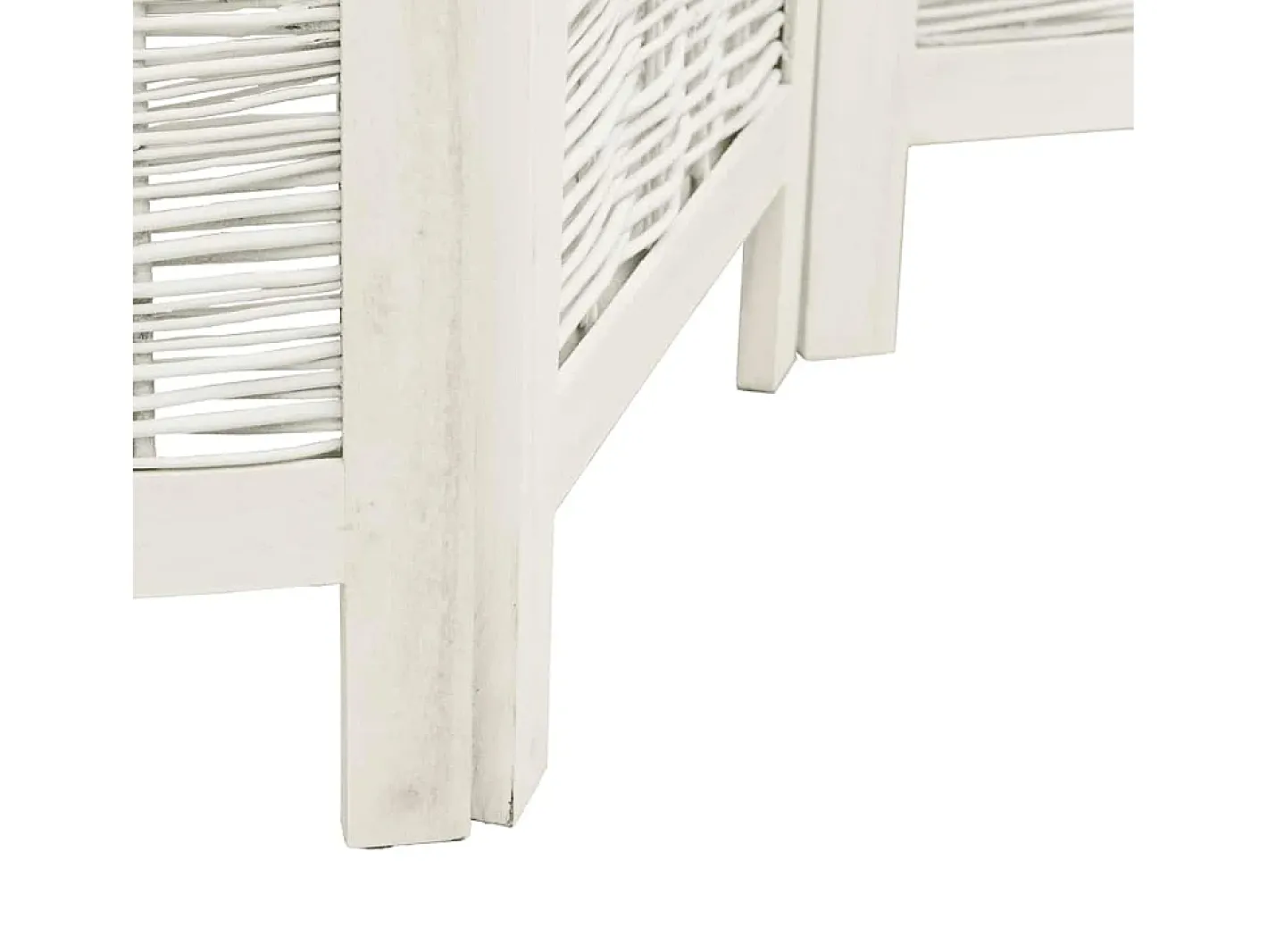 Discount Tabique divisorio de 3 paneles en madera maciza de paulownia blanca Blanco