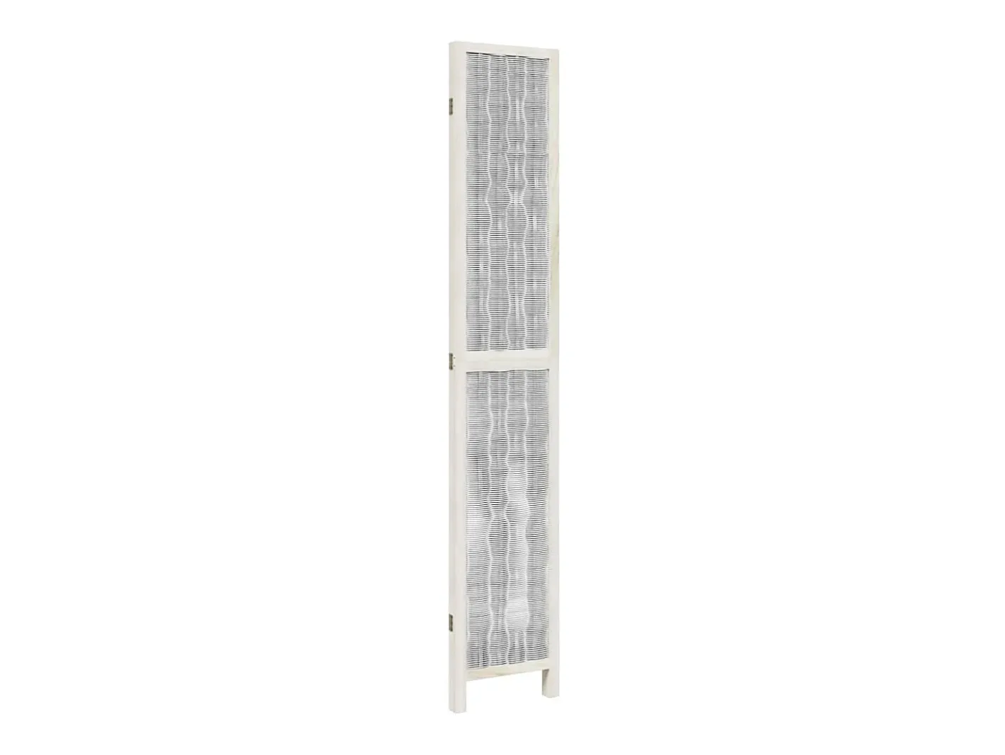 Discount Tabique divisorio de 3 paneles en madera maciza de paulownia blanca Blanco