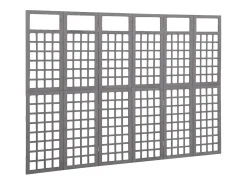 Tabique divisorio de 6 paneles/celosía de madera maciza de abeto Gris Discount