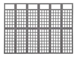 Tabique divisorio de 6 paneles/celosía de madera maciza de abeto Gris Discount
