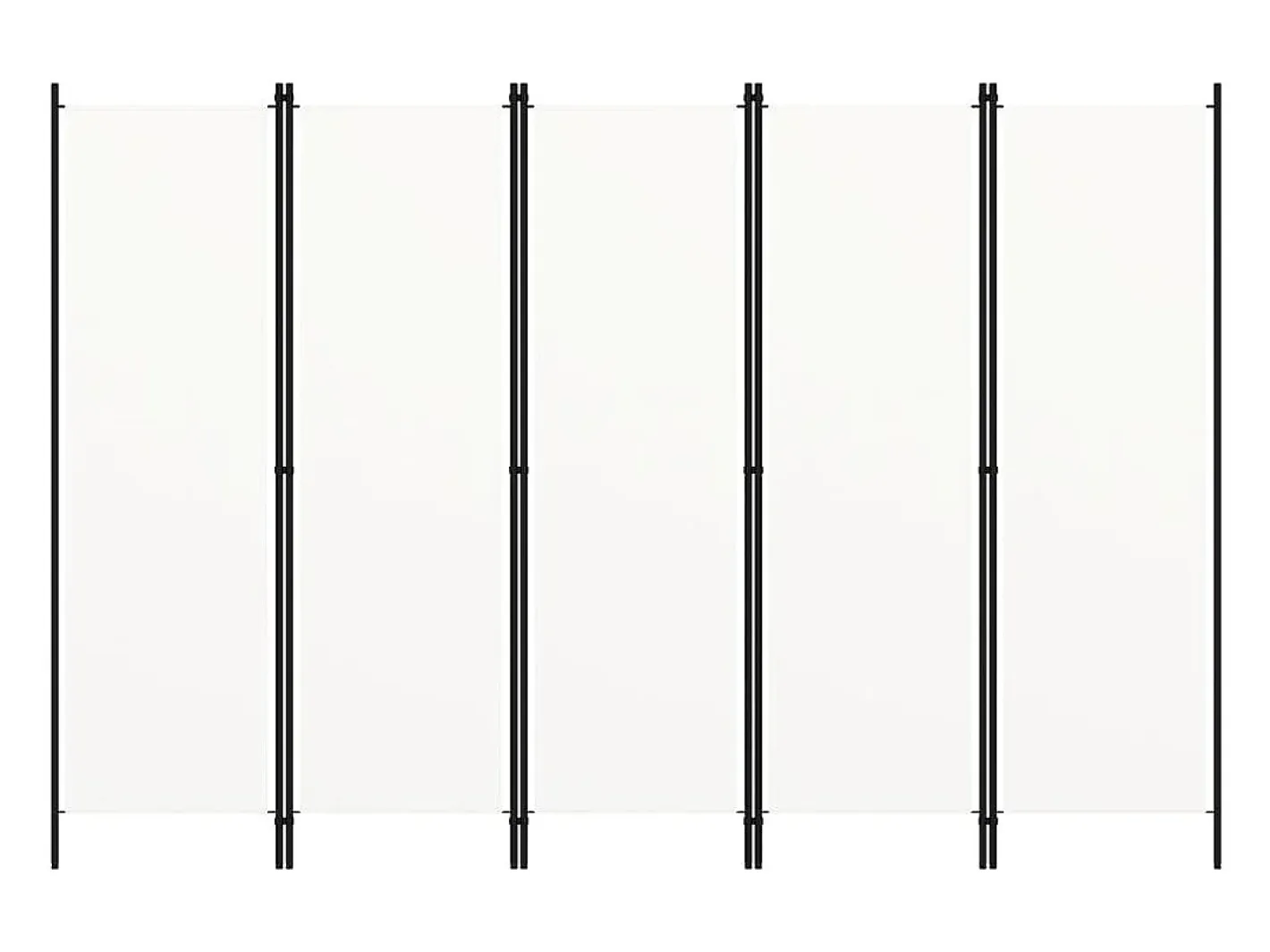 Tabique divisorio de 5 paneles, , 250 x 180 cm Blanco New