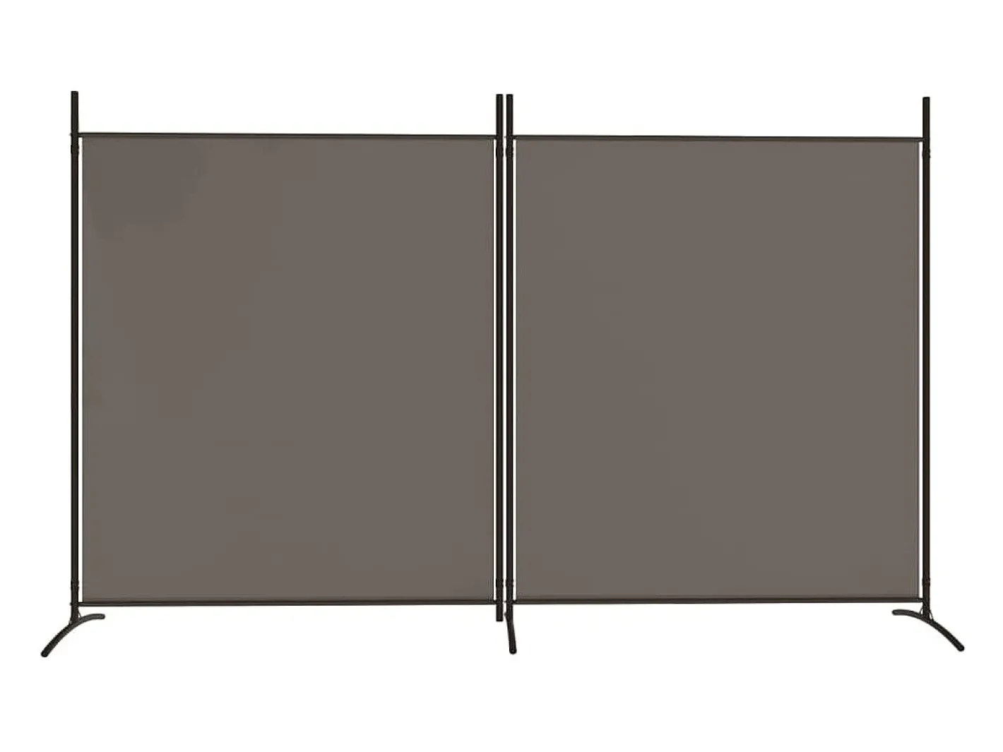 Biombo-Tabique divisorio de 2 paneles Antracita 348x180 cm Tejido Gris