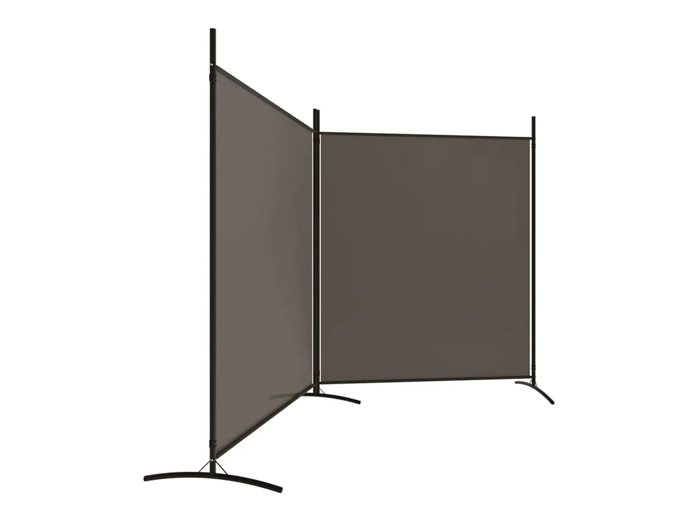 Biombo-Tabique divisorio de 2 paneles Antracita 348x180 cm Tejido Gris