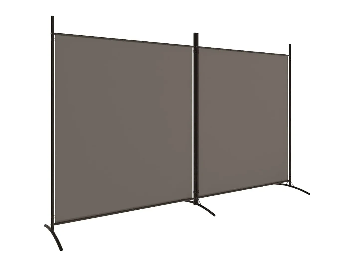Biombo-Tabique divisorio de 2 paneles Antracita 348x180 cm Tejido Gris
