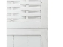 Sale Tabique divisorio de 4 paneles en madera maciza de paulownia blanca Blanco