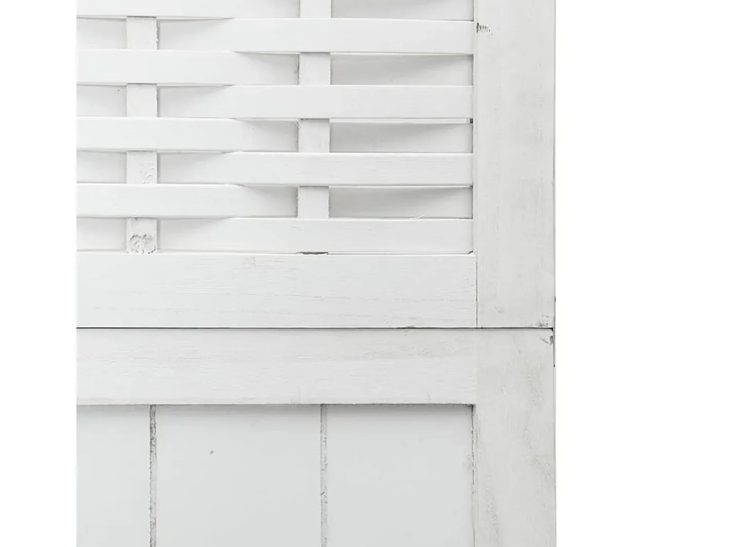 Sale Tabique divisorio de 4 paneles en madera maciza de paulownia blanca Blanco