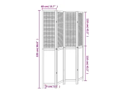 Sale Tabique divisorio de 4 paneles en madera maciza de paulownia blanca Blanco